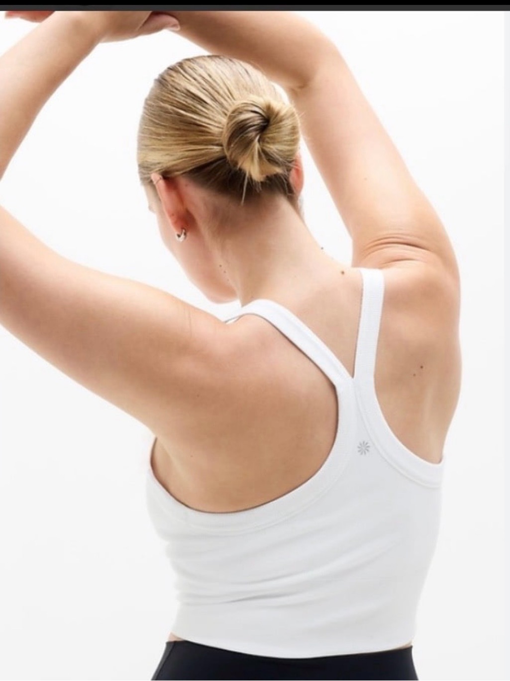 Athleta Aurora Seamless Crop Rib Strappy Tank, White Xl